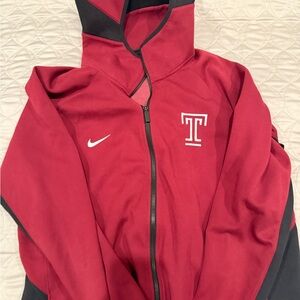 Nike Red and Black Zip-Up Hoodie